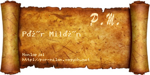 Pór Milán névjegykártya